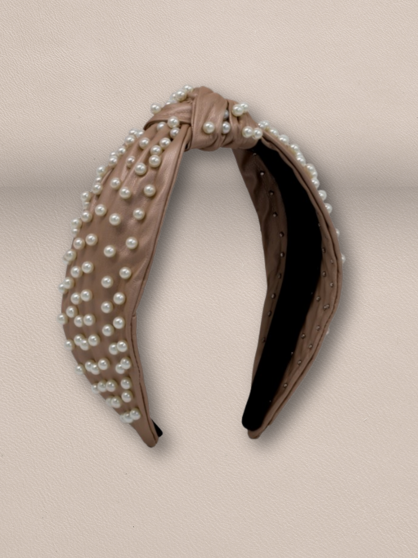 Elegant Leather Pearl Headband