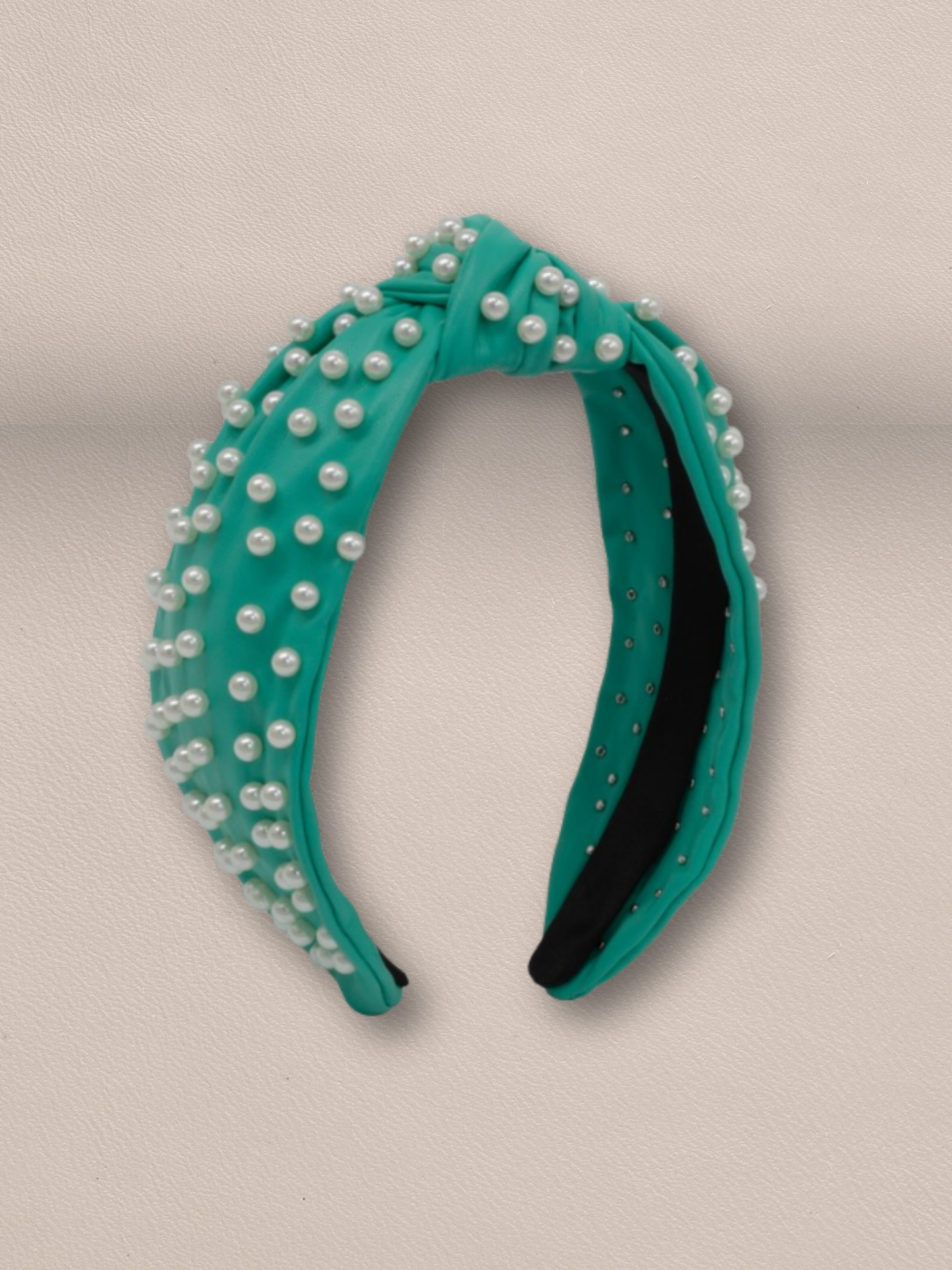 Elegant Leather Pearl Headband