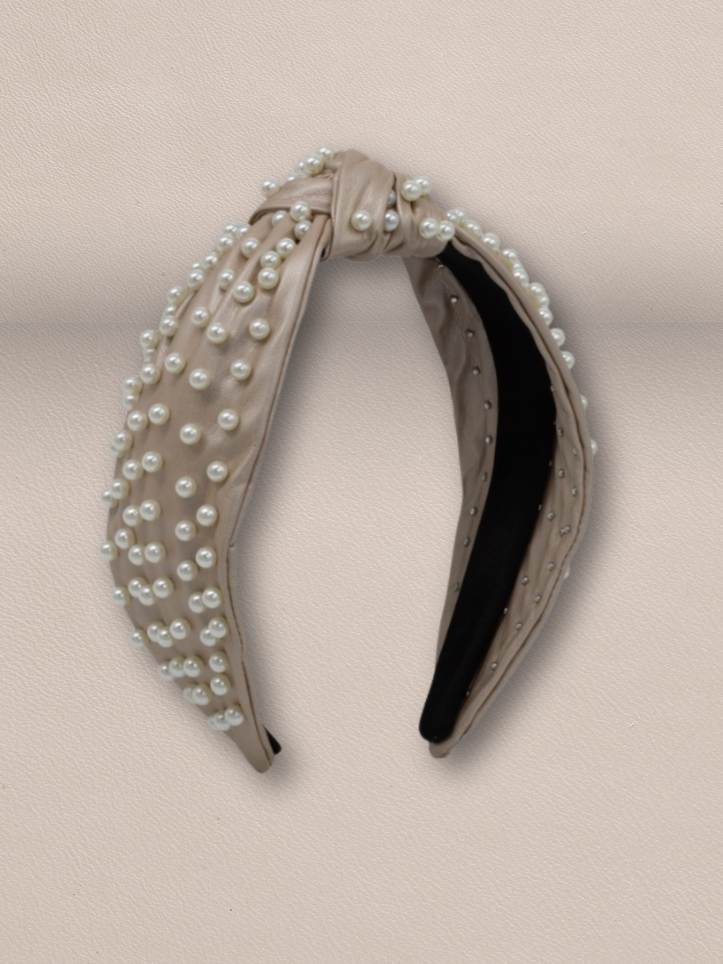Elegant Leather Pearl Headband