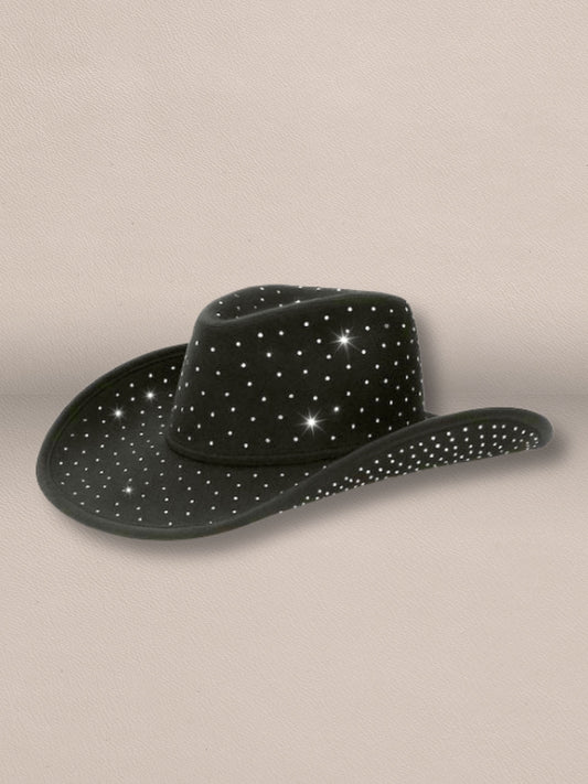 Suede Cowboy Hat with Crystals