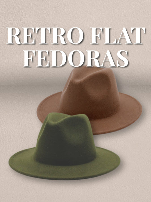 Retro Flat Fedora Hat