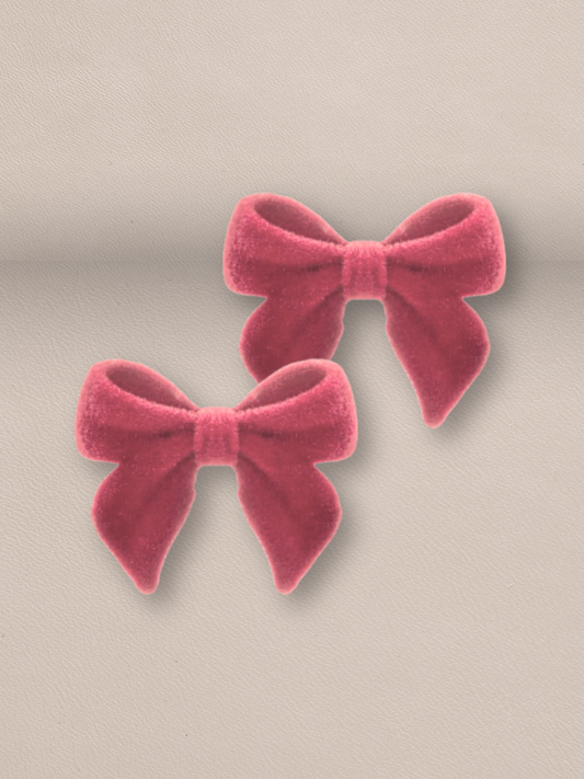 Soft Velvet Bow Stud Earrings