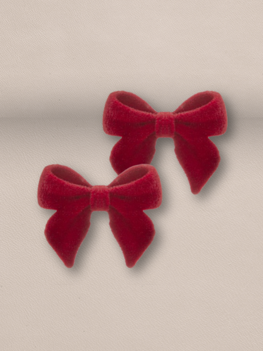 Soft Velvet Bow Stud Earrings