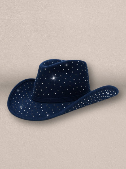 Rhinestone Denim Cowboy Hat