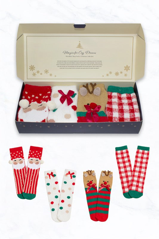 Christmas 4 Pairs Of Socks Gift Set