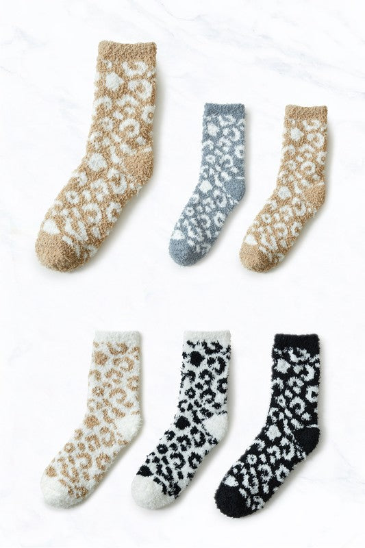 Cozy Animal Print Socks Set - 12 Pairs - Adult